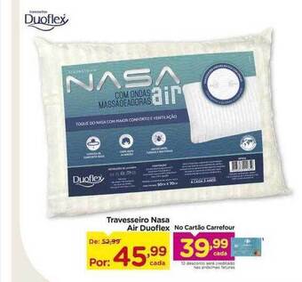 Carrefour Travesseiro nasa air duoflex oferta