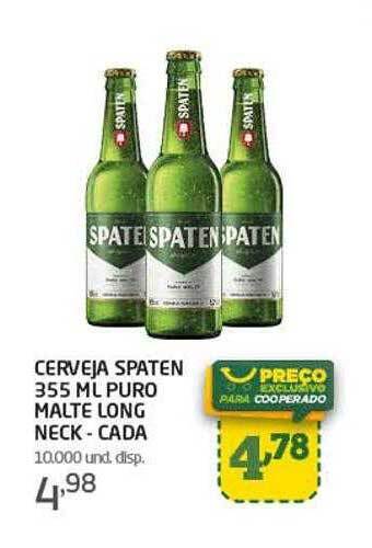 Cooper Cerveja spaten puro malte long neck - cada oferta