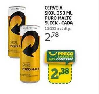 Cooper Cerveja skol puro malte sleek - cada oferta