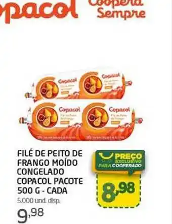 Cooper Filé de peito de frango moído congelado copacol pacote - cada oferta