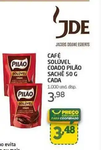 Cooper Café solúvel coado pilão sachê cada oferta