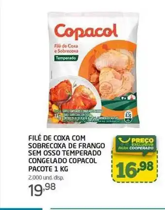 Cooper Filé de coxa com sobrecoxa de frango sem osso temperado congelado copacol pacote oferta