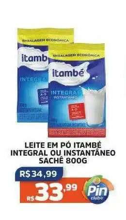 Pinheiro Supermercado Leite em pó itambé integral ou instantâneo sachê oferta