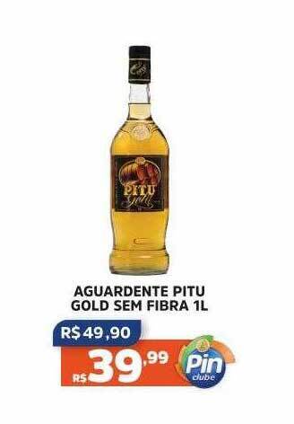 Aguardente pitu gold sem fibra