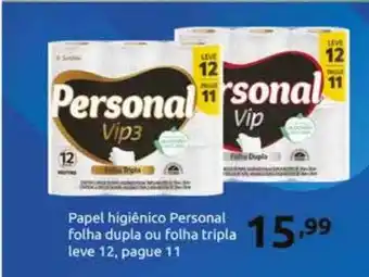 Apoio Mineiro Papel higiênico personal folha dupla ou folha tripla leve 12 pague 11 oferta