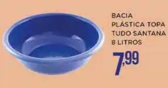 Bacia plástica topa tudo santana 8 litros