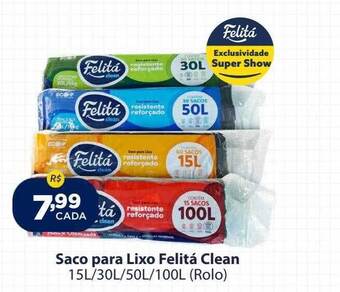 Saco para lixo felitá clean rolo