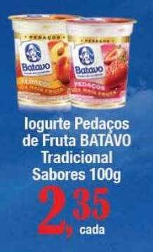 Supermercados Unidos Iogurte pedaços de fruta batavo tradicional sabores oferta