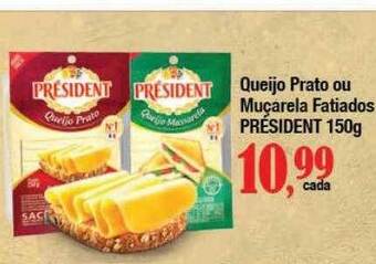 Supermercados Unidos Queijo prato ou muçarela fatiados président oferta