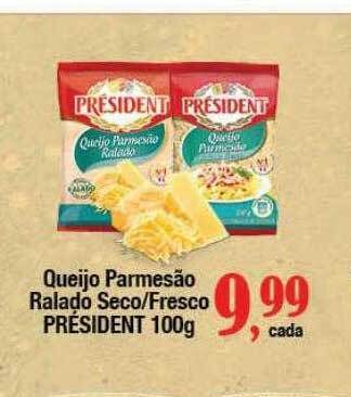 Supermercados Unidos Queijo parmesão ralado seco fresco président oferta