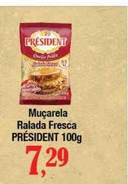 Supermercados Unidos Muçarela ralada fresca président oferta