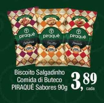 Supermercados Unidos Biscoito salgadinho comida di buteco piraquê sabores oferta
