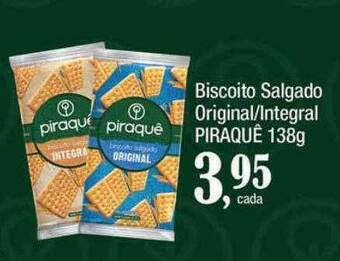 Supermercados Unidos Biscoito salgado original integral piraquê oferta