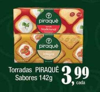 Supermercados Unidos Torradas piraquê sabores oferta