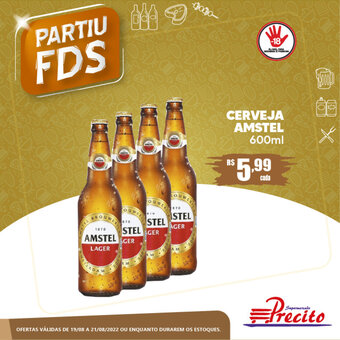 Supermercado Precito Cerveja Amstel 600ml oferta