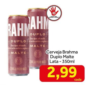 Shibata Supermercados Cerveja Brahma Duplo Malte Lata 350ml oferta