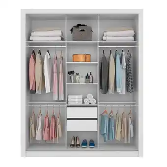 Guarda-roupa 3 portas de correr vero 180cm com espelho branco - demóbile