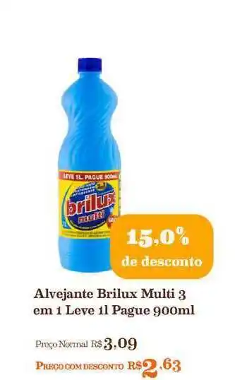 Mercadinhos São Luiz Alvejante Brilux Multi 15% De Desconto 900ml oferta