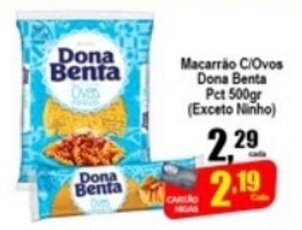 Macarrao c/Ovos Dona Benta pct 500g
