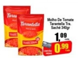 Higa's Supermercado Molho de Tomate Tarantella Trad. Sache 340g oferta