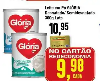 Rede Economia Leite Em Pó Glória Desnatado Semidesnatado 300g oferta