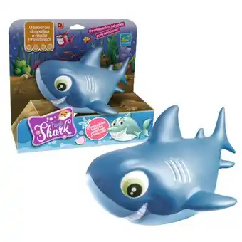 Tubarao family shark azul em vinil - cometa