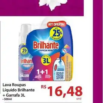 Rebouças Supermercados Lava Roupas Líquido Brilhante + Garrafa 500ml oferta