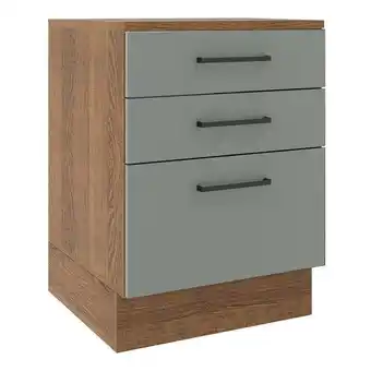 Pão de Açúcar Balcão madesa agata 60 cm 3 gavetas - rustic/cinza oferta