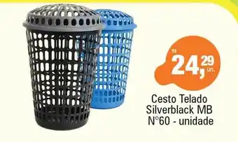 Supermercados Alvorada Cesto telado silverblack mb n°60 unidade oferta