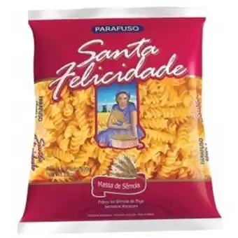 Serrano Supermercado Macarrão parafuso sêmola com ovos santa felicidade embalagem 500g oferta