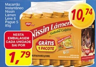 Supermercados Guanabara Macarrao instantaneo Nissin Lamen leve 6 pague 5 85g oferta