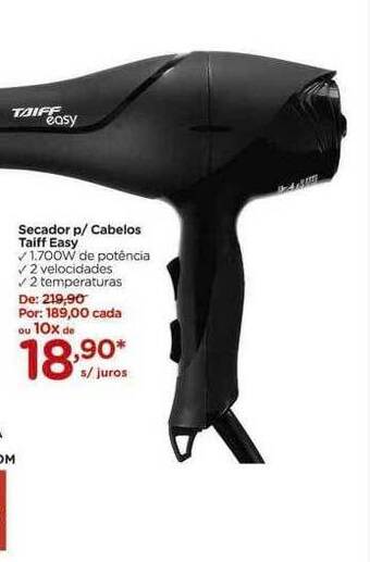 Secador p cabelos taiff easy