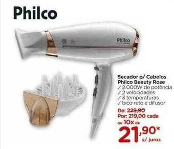 Secador p cabelos philco beauty rose