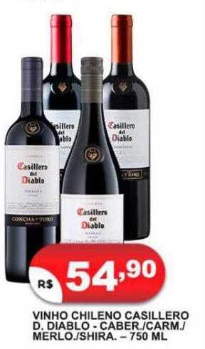 Bramil Supermercados Vinho chileno casillero d. diablo - caber.-carm.- merlo.-shira oferta