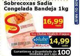 Sobrecoxas sadia congelada bandeja