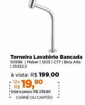 Torneira lavatório bancada
