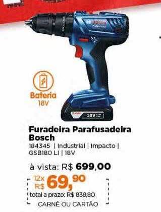 Lojas TaQi Furadeira parafusadeira bosch oferta