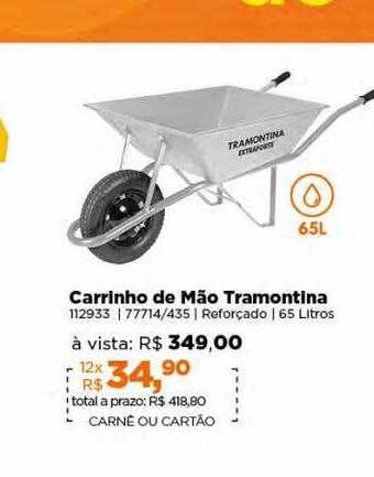 Lojas TaQi Carrinho de mão tramontina oferta