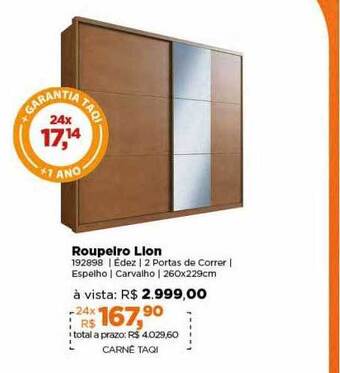 Lojas TaQi Roupeiro lion oferta