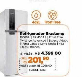 Lojas TaQi Refrigerador brastemp oferta