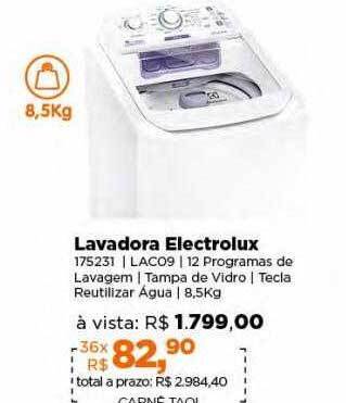 Lojas TaQi Lavadora electrolux oferta