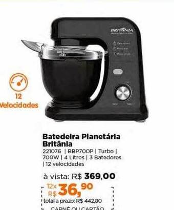 Lojas TaQi Batedeira planetária britânia oferta