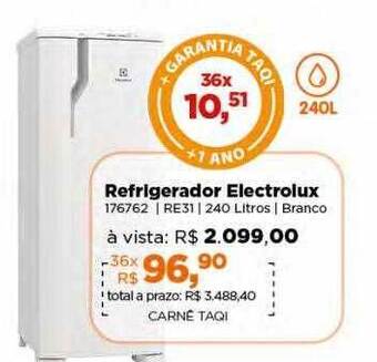 Lojas TaQi Refrigerador electrolux oferta