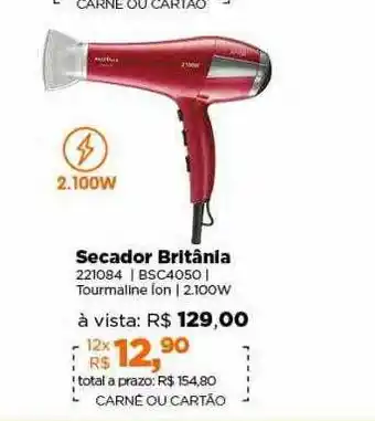 Lojas TaQi Secador britânia oferta