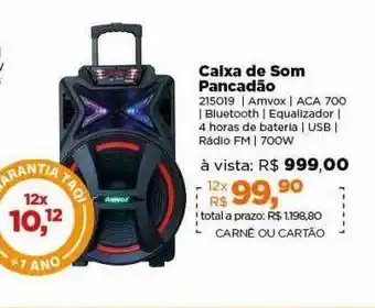 Lojas TaQi Caixa de som pancadão oferta