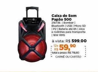 Lojas TaQi Caixa de som papão 500 oferta