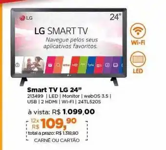 Lojas TaQi Smart tv lg 24 oferta