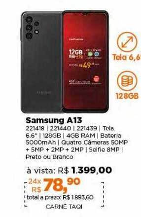 Lojas TaQi Samsung a13 oferta