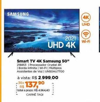 Lojas TaQi Smart tv 4k samsung 50 oferta