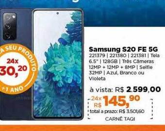 Lojas TaQi Samsung s20 fe 5g oferta